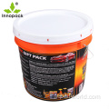 Seau rouge en plastique de 3,5 gallons avec couvercle